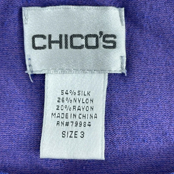 Chicos Womens Blue Silk Blend Tank Top Size 3  0594 - Picture 3 of 8